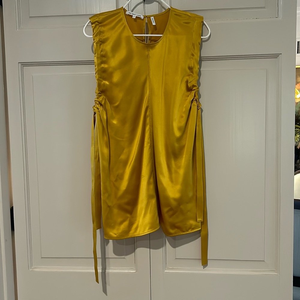 Stunning gold silk Helmet Lang top